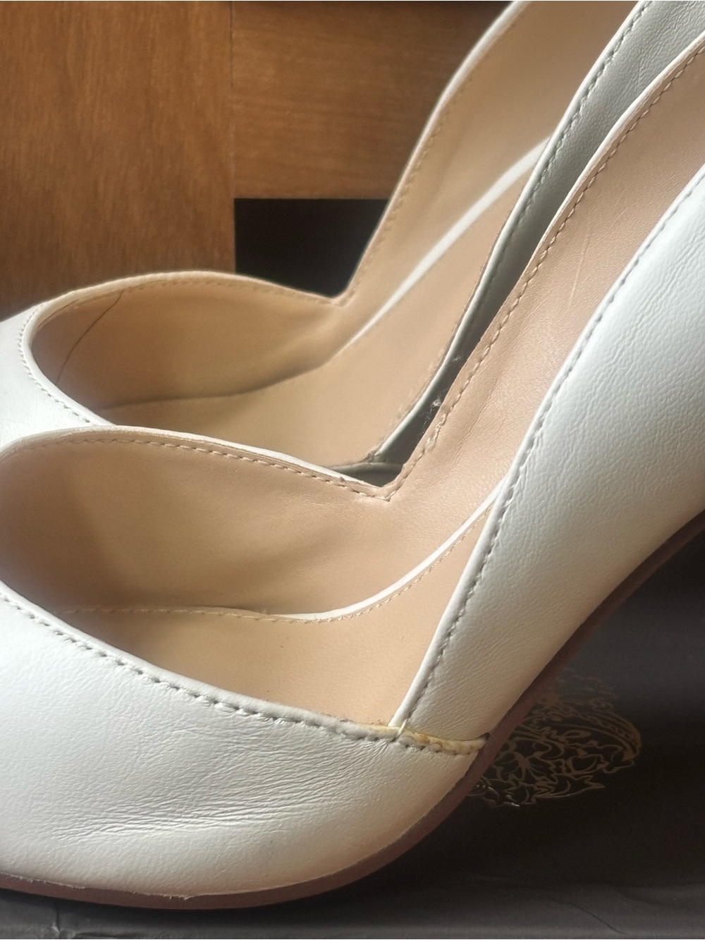 Vince Camuto Milk White Pointed-Toe Leather Pumps - Picture 3 of 7
